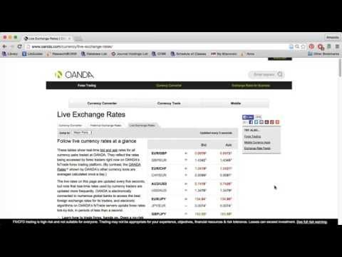 Encontrar taxas de câmbio utilizando a OANDA