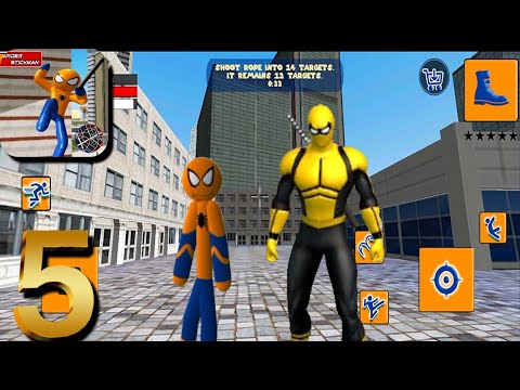 Orange Spiderman Stickman Rope Hero Mafia City Criminal #5 Android Gameplay