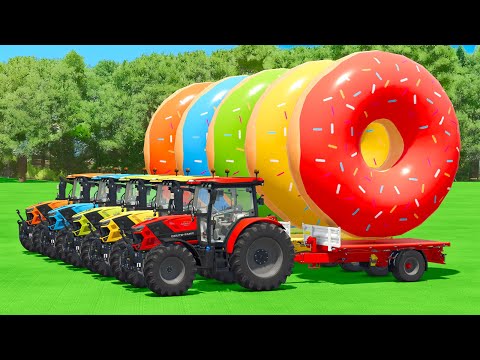 LOAD AND TRANSPORT GIANT DONUTS WITH DEUTZ FAHR TRACTORS -Farming Simulator 25