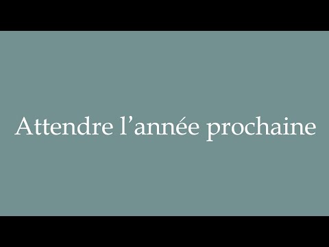 How to Pronounce ''Attendre l'année prochaine'' (Waiting for next year) Correctly in French