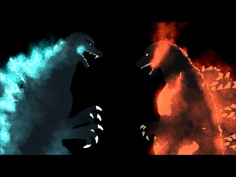Godzilla 2004 Vs Godzilla Heisei 1995 /// Stick Nodes Pro