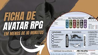 Tutorial de criação de ficha: Monte Seu Personagem em Avatar Legends
