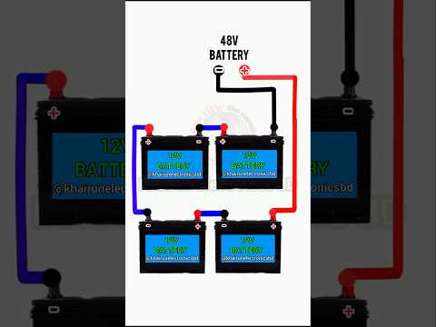 How to build a 48v battery pack Form four 12v batteries #shortvideo #shorts