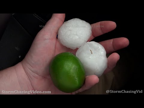 Huge Hail Hits Motorists, Larned, KS - 4/6/2021