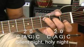 🎄 How To Play SILENT NIGHT On Guitar With 3 Chords / Chord Melody Lesson EricBlackmonMusic Christmas
