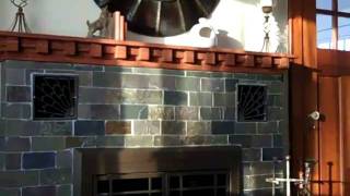 preview picture of video 'Craftsman Fireplace Mantel and Slate Tile Installation - Hurley NY'