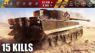 15 фрагов за бой world of tanks 🌟🌟🌟 Tiger 131 лучший бой wot