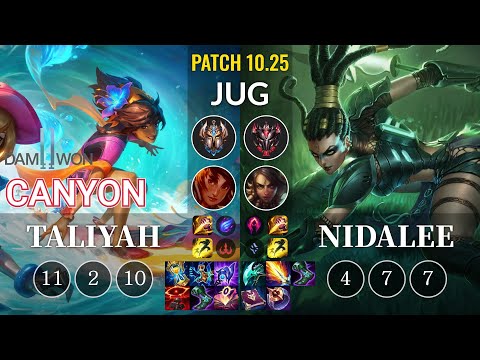 DWG Canyon Taliyah vs Nidalee Jungle - KR Patch 10.25