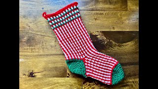 Crochet a Christmas Stocking - Quick & Easy Crochet Along ( part 4 ) - Seed / Moss Stitch