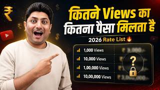 How Much YouTube Pays Per View in 2026? Full Earning Rate List thumbnail