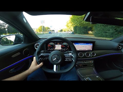 MERCEDES E-CLASS 2021 - POV test drive (PURE DRIVING & engine sound) AMG Line 220d