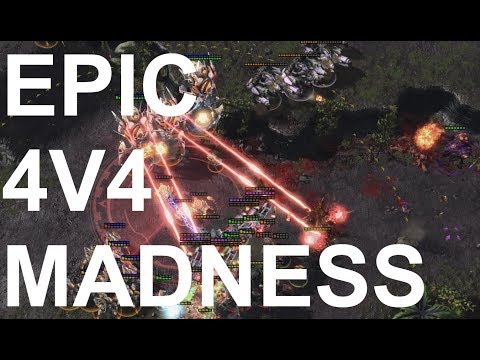 EPIC 4v4! on Primeval Wilds - StarCraft2 - Legacy of the Void 2018