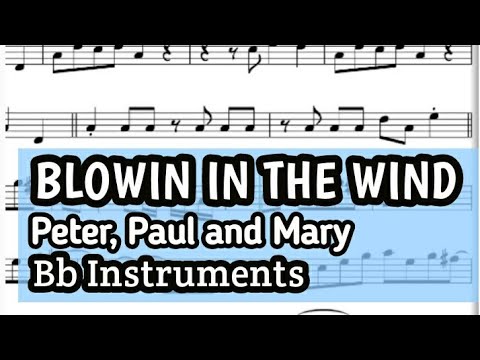 Blowin In The Wind Tenor Soprano Clarinet Trumpet Sheet Music Backing Track Play Along Partitura