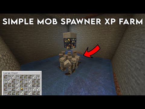Simple Zombie and Skeleton Mob Spawner XP Farm in Minecraft 1.20