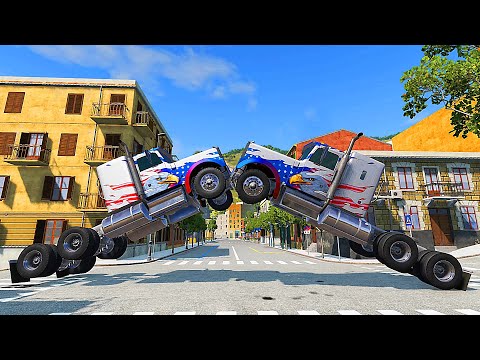 BeamNG Drive Intersection Crashes Cars VS Cars  #1