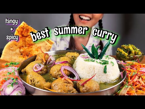 COOKING & EATING BEST SUMMER CURRY RECIPE TO COOL DOWN BODY HEAT | DAL IMLI CURRY RECIPE + MUKBANG