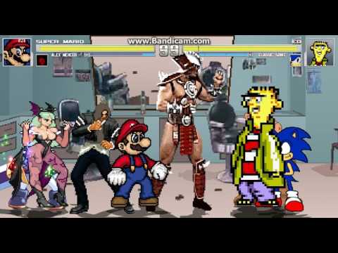 ST9 M.U.G.E.N Request #219 Mario Alex Morrigan & Fiona VS C. Sonic Ed Alf & S.Kahn