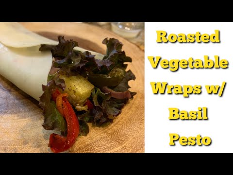 Perfect KETO Roasted Vegetable Wraps w/ Homemade Basil Pesto