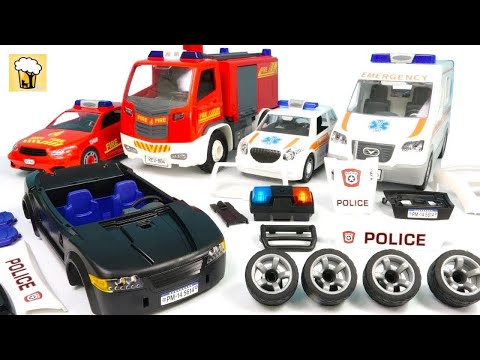 Toy Cars Assembly Video for Kids | Fire Truck Fire Engine Ambulance Police Car Playmobile HD Vlad IR
