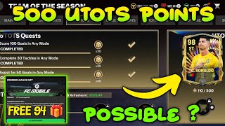 HOW TO GET 500 UTOTS POINTS COMPLETE QUESTS UNLOCK 98-99 MILESTONE TOTS IN EA FC FIFA MOBILE 24