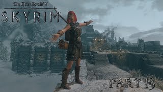Skyrim - The Elder Scrolls 5: Едем в Виндхельм, ночное шкуродерство у костра - летсплей (часть13)