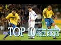 Top 10 Free Kicks | Brazilian Legendary | Ronaldinho | Roberto Carlos | Juninho | Ronaldo | Pele