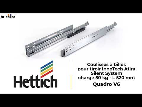 Coulisse Quadro V6 Silent System - charge 50 kg - InnoTech Atira HETTICH