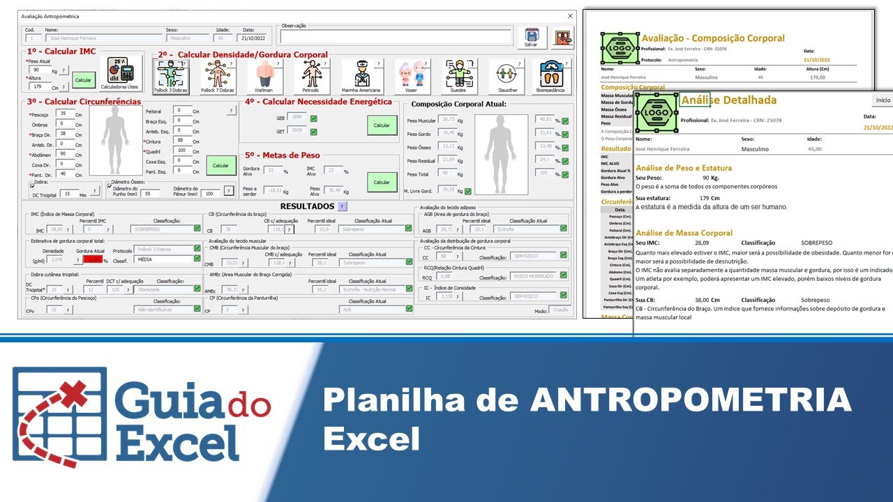 Planilha de Antropometria Excel