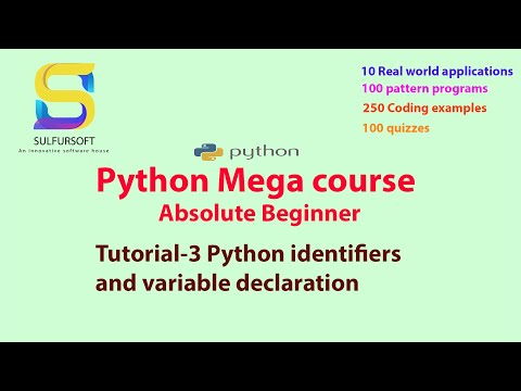 Python 1 Easy Tutorial For Absolute Beginners Identifiers And Variable Declaration