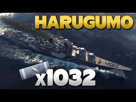 Destroyer Harugumo on map Hotspot, hard carry - World of Warships