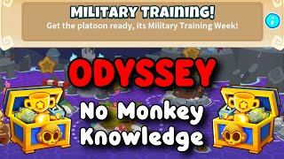 BTD6 Odyssey | No Monkey Knowledge Guide | Hard Mode Tutorial | Military Training!