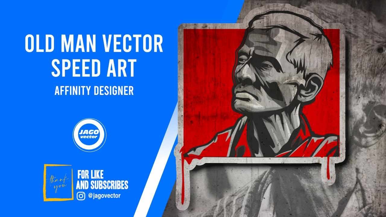 old man vector speed art | affinity designer