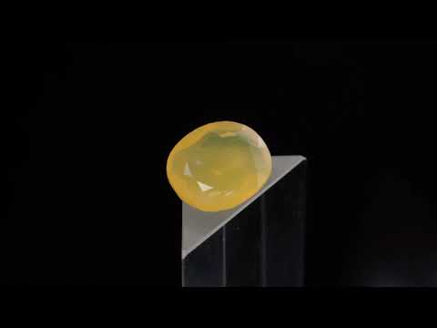 Натуральный желтый Опал овал 12.7x10.8мм 4.09ct видео