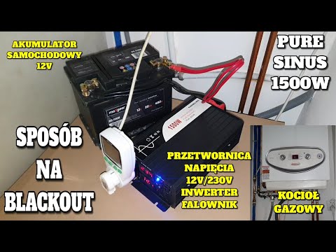 BLACKOUT - sposób na brak prądu. Zasilanie awaryjne kotła CO. Przetwornica napięcia + Akumulator 12V