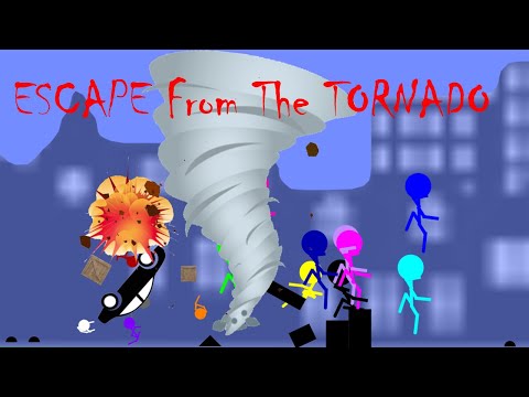 marble race  :  ESCAPE From The DESTRUCTIVE TORNADO  -  Survival Marble Race in Algodoo