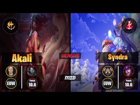 MagiFelix AKALI (Mid) [Conqueror] VS SYNDRA - Challenger EUW Patch 10.6