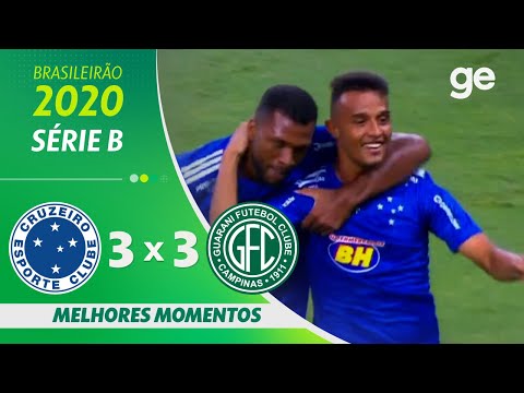CRUZEIRO 3 X 3 GUARANI | MELHORES MOMENTOS | 21ª RODADA BRASILEIRÃO SÉRIE B 2020 | ge.globo