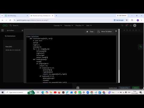 Reverse An Array Using Recursion Python Dsa Interview Questions Part 1