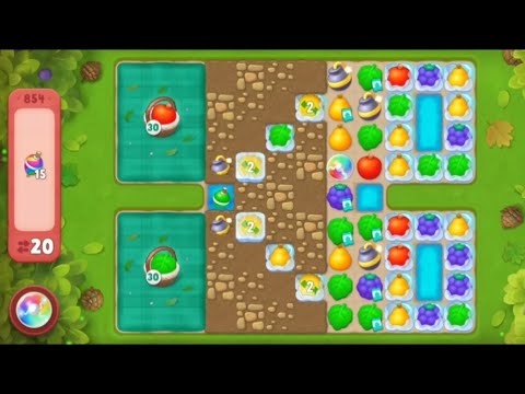 Gardenscapes Level 854 Hard Level All Goals Complete - Playrix Gameplay