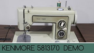 SEARS Kenmore Model 5813170 - How to Thread Sewing Machine and Demonstration