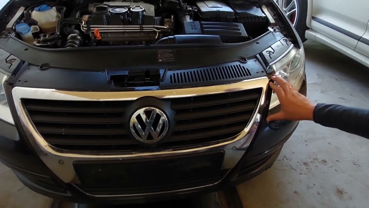 Как снять решетку радиатора VW Passat B6: подробная инструкция