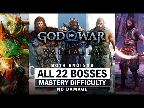 God of War Ragnarok Valhalla - All 22 Boss Fights & Both Endings (Mastery Difficulty / No Damage)