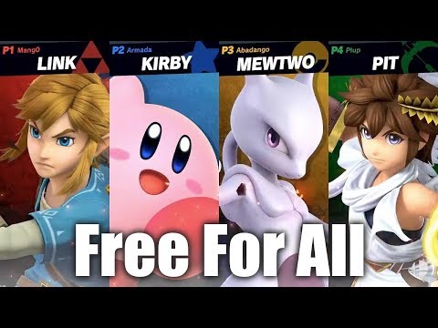 Mang0 VS Armada VS Abadango VS Plup - Free For All -  Super Smash Bros Ultimate Invitational E3 2018