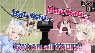 Fuwamoco forced Miko and Subaru to act like dogs [hololive/ENG Subs]