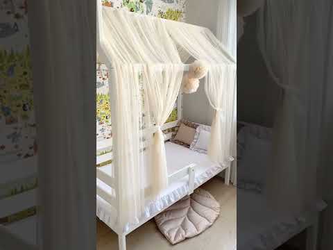 Балдахин фатиновый на кроватку-домик, цвет - светло-бежевый, Childrens-Textiles