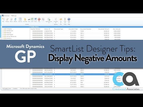 View Negative Amounts on Historical Transactions in SmartList Designer in Dynamics GP