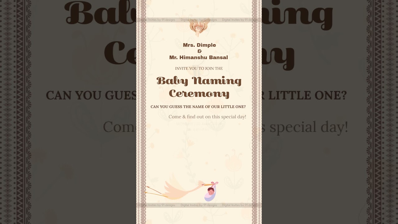 Traditional Naamkaran Invitation Card