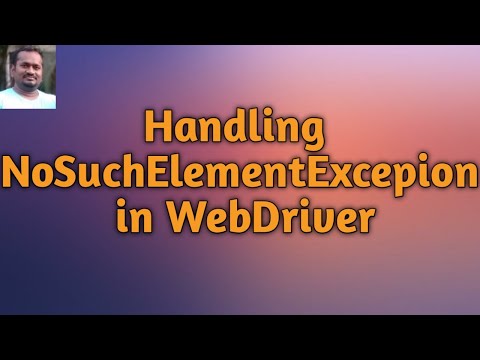 Nosuchelementexception Selenium Java