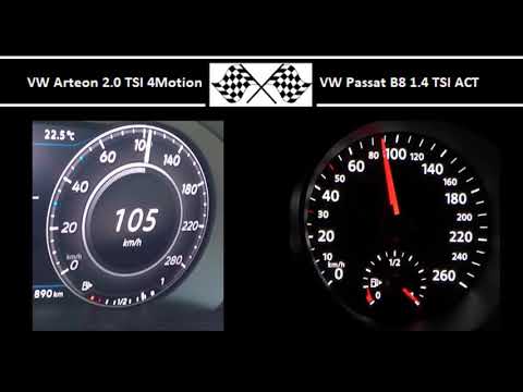 VW Arteon 2.0 TSI 4Motion VS. VW Passat B8 1.4 TSI ACT - Acceleration 0-100km/h