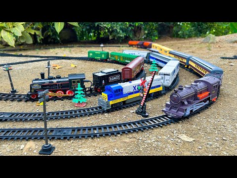 The Ultimate Train Contrast: Steam, Diesel, and Modern Railcar Parallel Crossing